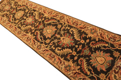 Multi Size Brown Gold Aqua Color Hand Knotted Agra Wool Traditional Oriental Rug