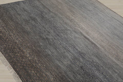 8x10 Slate, Gray, Color Hand Knotted Wool & Bamboo Silk Modern Oriental Rug
