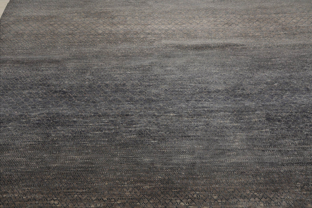 8x10 Slate, Gray, Color Hand Knotted Wool & Bamboo Silk Modern Oriental Rug