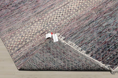 8x10 Beige, Lavander, Gray Color Hand Knotted Wool & Bamboo Silk Modern Oriental Rug