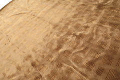 Round Tan, Gold, Color Hand Knotted Tibetan New Zealand Wool Transitional Oriental Rug