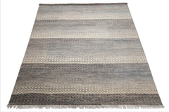 8x10 Beige, Gray, Brown Color Hand Knotted Wool & Bamboo Silk Modern Oriental Rug