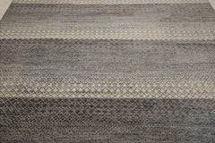 8x10 Beige, Gray, Brown Color Hand Knotted Wool & Bamboo Silk Modern Oriental Rug