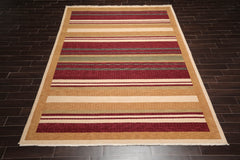 9x12 Burgundy, Tan, Sage Color Hand Knotted 100% Wool Modern Oriental Rug