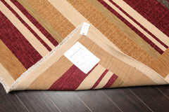 9x12 Burgundy, Tan, Sage Color Hand Knotted 100% Wool Modern Oriental Rug