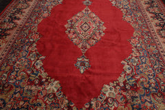 10x14 Coral, Beige, Blue Color Hand Knotted Mahal 100% Wool Traditional Oriental Rug