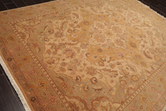 8x10 Beige, Gold, Moss Color Hand Knotted Persian 100% Wool Traditional Oriental Rug