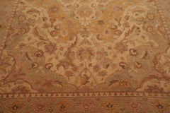 8x10 Beige, Gold, Moss Color Hand Knotted Persian 100% Wool Traditional Oriental Rug