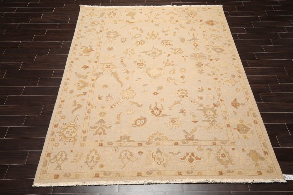 8x10 Moss, Beige, Brown Color Hand Knotted 100% Wool Traditional Oriental Rug