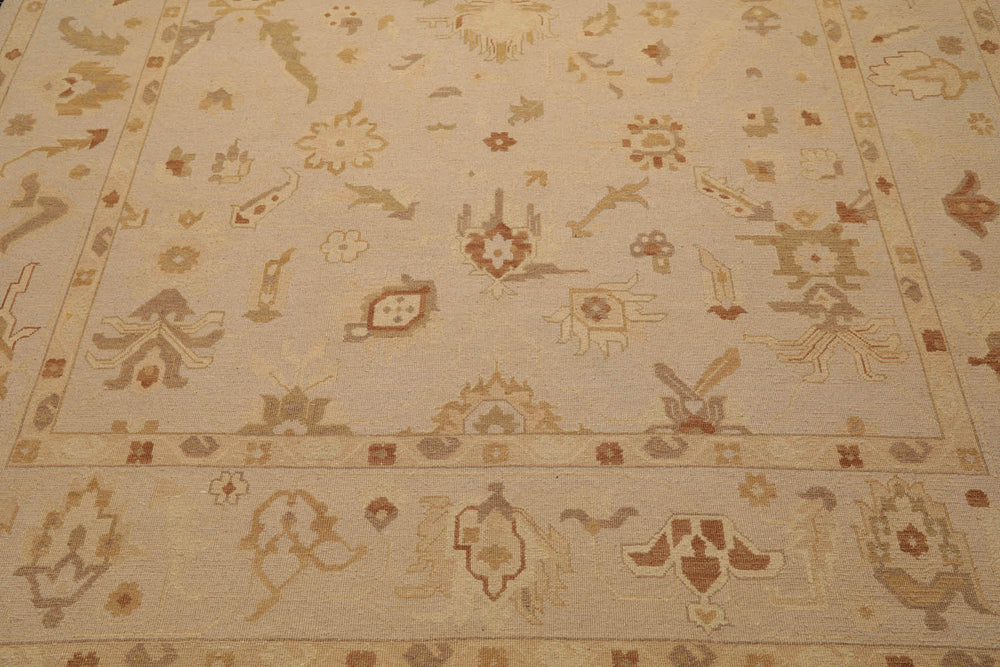 8x10 Moss, Beige, Brown Color Hand Knotted 100% Wool Traditional Oriental Rug