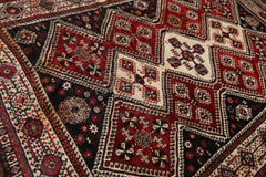 7x11 Ivory, Rust, Charcoal Color Hand Knotted Sirraj 100% Wool Traditional Oriental Rug