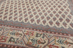 3x5 Cream, Rust, Blue Color Hand Knotted Boteh 100% Wool Traditional Oriental Rug