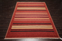 9x12 Rust, Brown, Navy Color Hand Knotted 100% Wool Modern Oriental Rug