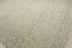 Multi Size Sage Ivory Color Hand Knotted Tibetan Wool & Bamboo Silk Contemporary Oriental Rug