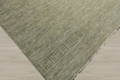 Multi Size Sage Ivory Color Hand Knotted Tibetan Wool & Bamboo Silk Contemporary Oriental Rug