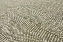 Multi Size Sage Ivory Color Hand Knotted Tibetan Wool & Bamboo Silk Contemporary Oriental Rug