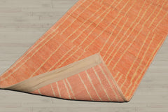 Multi Size Salmon Beige Color Hand Knotted Tibetan Wool Contemporary Oriental Rug