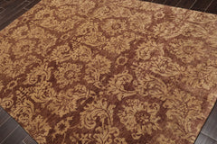 6x9 Brown, Beige, Tan Color Hand Knotted 100% Wool Transitional Oriental Rug