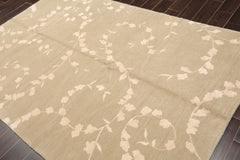 6x9 Gray, Beige, Color Hand Knotted Wool & Silk Transitional Oriental Rug