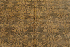 6x9 Moss, Light Gold, Color Hand Knotted 100% Wool Transitional Oriental Rug