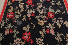 6x9 Midnight Blue, Coral, Beige Color Hand Knotted 100% Wool Traditional Oriental Rug