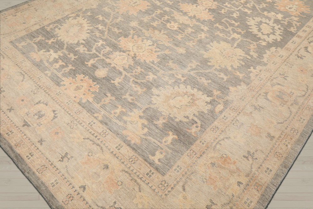 Multi Size Gray Beige Tan Color Hand Knotted Oushak Wool Antique Oriental Rug