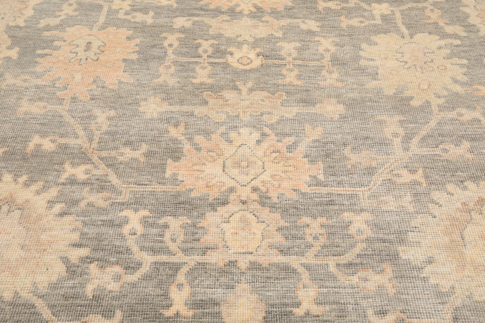 Multi Size Gray Beige Tan Color Hand Knotted Oushak Wool Antique Oriental Rug