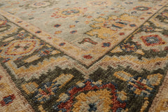 Multi Size Mint Green Beige Color Hand Knotted Oushak Wool Traditional Oriental Rug