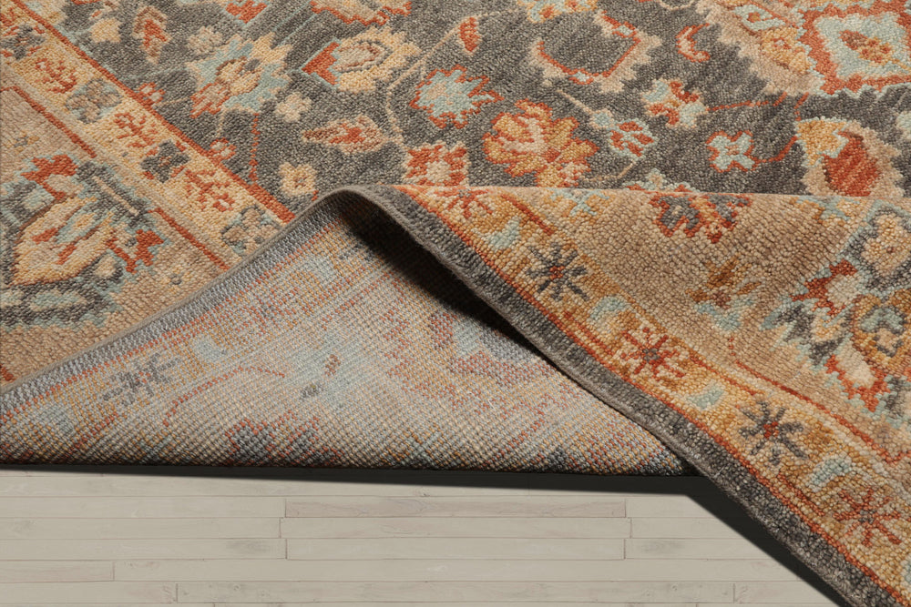 Multi Size Slate Taupe Beige Color Hand Knotted Oushak Wool Traditional Oriental Rug