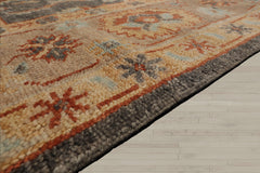 Multi Size Slate Taupe Beige Color Hand Knotted Oushak Wool Traditional Oriental Rug