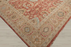 Multi Size Rust Moss Beige Color Hand Knotted Oushak Wool Traditional Oriental Rug