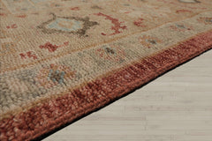 Multi Size Rust Moss Beige Color Hand Knotted Oushak Wool Traditional Oriental Rug