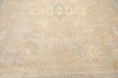 Multi Size Gray Beige Tan Color Hand Knotted Oushak Wool Traditional Oriental Rug