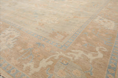 Multi Size Gray Beige Tan Color Hand Knotted Oushak Wool Traditional Oriental Rug