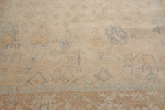 Multi Size Beige Tan Aqua Color Hand Knotted Oushak Wool Traditional Oriental Rug