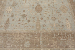 Multi Size Sage Taupe Ivory Color Hand Knotted Oushak Wool Traditional Oriental Rug