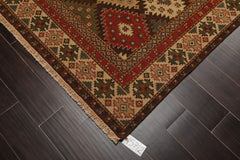 6x9 Beige, Rust, Sage Color Hand Knotted 100% Wool Traditional Oriental Rug