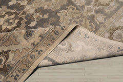 8x11 Gray, Beige, Brown Color Hand Knotted Oushak Wool Traditional Oriental Rug