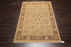 6x9 Champaign, Gray, Brown Color Hand Knotted 100% Wool Traditional Oriental Rug