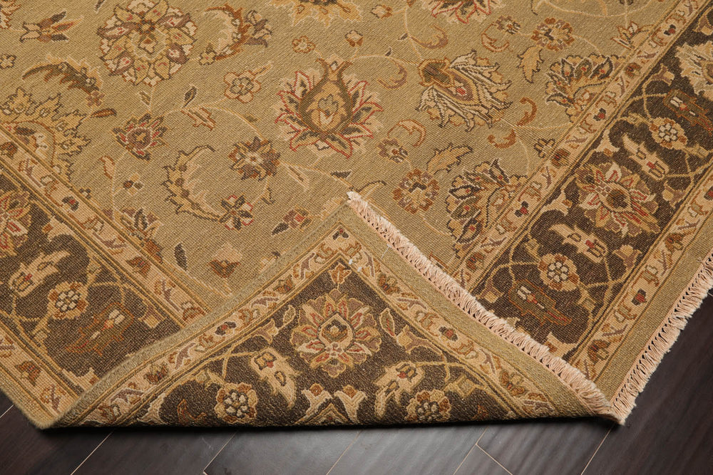 6x9 Champaign, Gray, Brown Color Hand Knotted 100% Wool Traditional Oriental Rug