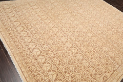 9x12 Beige, Brown, Color Hand Knotted 100% Wool Transitional Oriental Rug