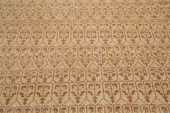 9x12 Beige, Brown, Color Hand Knotted 100% Wool Transitional Oriental Rug