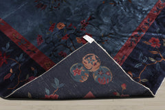 10x14 Navy, Plum, Peach Color Hand Knotted 100% Wool Traditional Oriental Rug