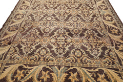 Knotted Rug Brown Hand Knotted 9'1''x12'4" Traditional Peshawar 200 kpsi Wool Oriental Area Rug
