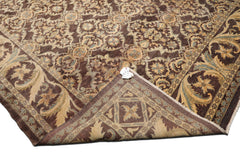 Knotted Rug Brown Hand Knotted 9'1''x12'4" Traditional Peshawar 200 kpsi Wool Oriental Area Rug