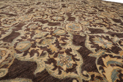 Knotted Rug Brown Hand Knotted 9'1''x12'4" Traditional Peshawar 200 kpsi Wool Oriental Area Rug
