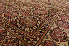 Knotted Rug Beige Hand Knotted 6'5''x9'7" Traditional KeysariWool Oriental Area Rug