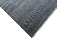 Knotted Rug Blue Hand Knotted 9'1''x12'2" Contemporary Tibetan wool and Silk Oriental Area Rug