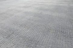 Knotted Rug Gray Hand Knotted 13'7''x18'5" Modern Tibetan 100% silk Oriental Area Rug