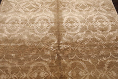6x9 Tan, Taupe, Color Hand Knotted 100% Wool Transitional Oriental Rug